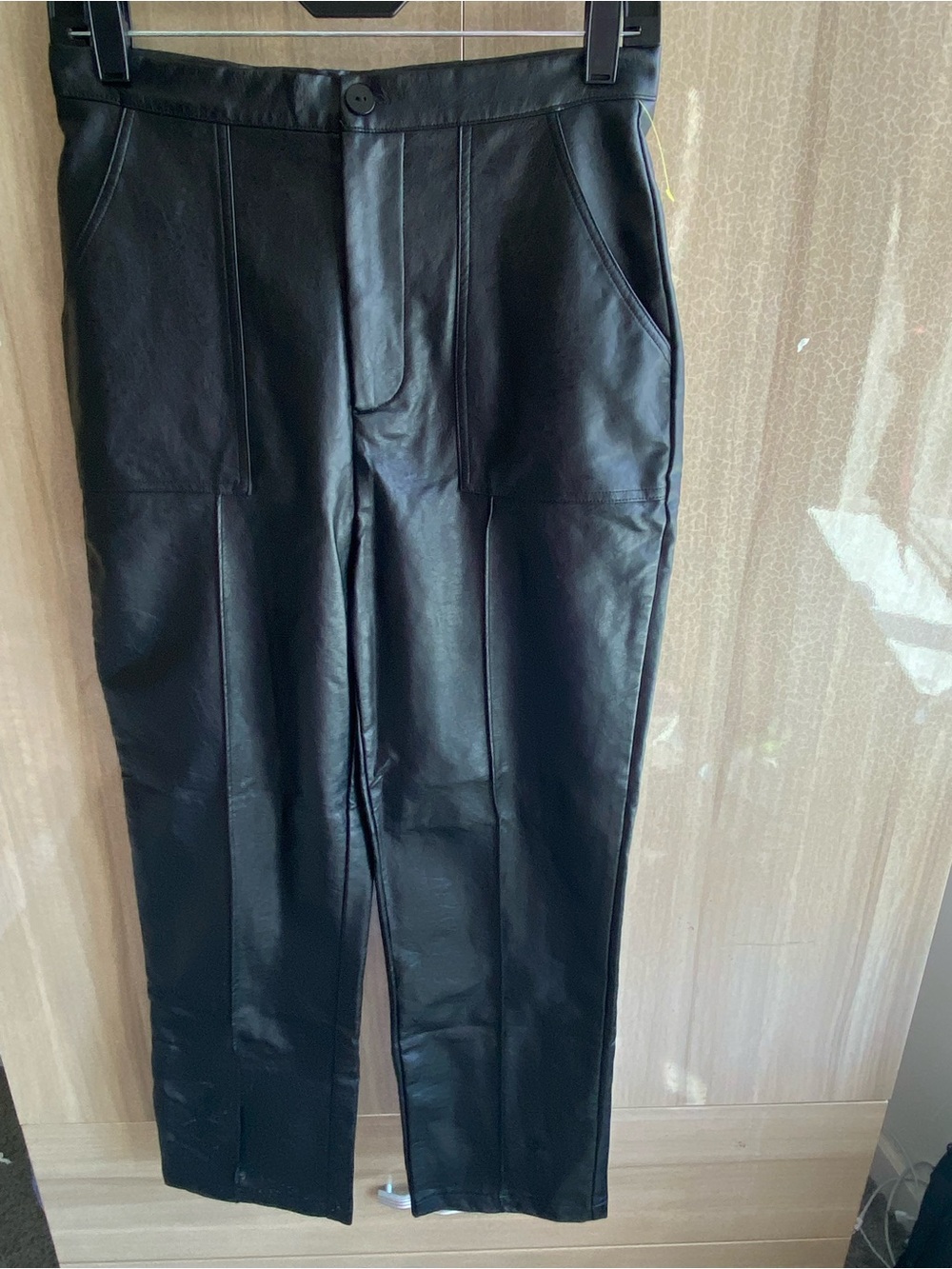 Women’s Black Faux Leather Pants - Sleek Tailored Style
